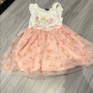 Lilt Pink and White Floral Kids Dress